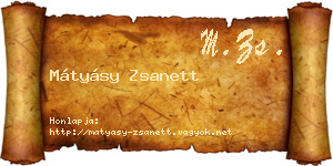 Mátyásy Zsanett névjegykártya